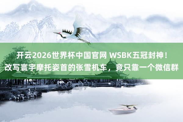 开云2026世界杯中国官网 WSBK五冠封神！改写寰宇摩托姿首的张雪机车，竟只靠一个微信群