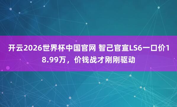 开云2026世界杯中国官网 智己官宣LS6一口价18.99万,价钱战才刚刚驱动
