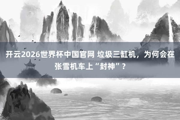 开云2026世界杯中国官网 垃圾三缸机,为何会在张雪机车上“封神”?