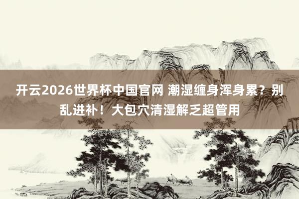 开云2026世界杯中国官网 潮湿缠身浑身累?别乱进补!大包穴清湿解乏超管用