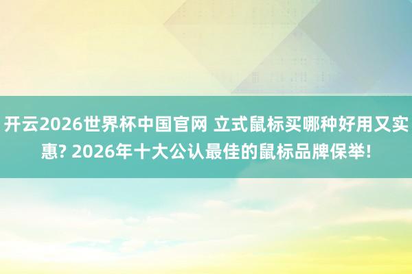 开云2026世界杯中国官网 立式鼠标买哪种好用又实惠? 2026年十大公认最佳的鼠标品牌保举!