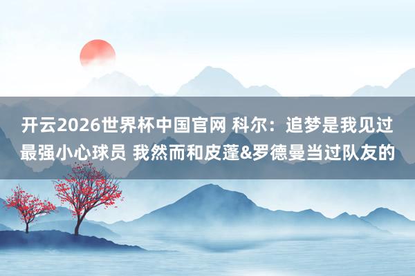 开云2026世界杯中国官网 科尔:追梦是我见过最强小心球员 我然而和皮蓬&罗德曼当过队友的