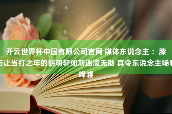 开云世界杯中国有限公司官网 媒体东说念主 :膝伤让当打之年的胡明轩如斯迷濛无助 真令东说念主唏嘘