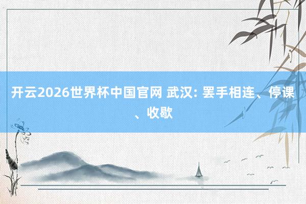 开云2026世界杯中国官网 武汉: 罢手相连、停课、收歇