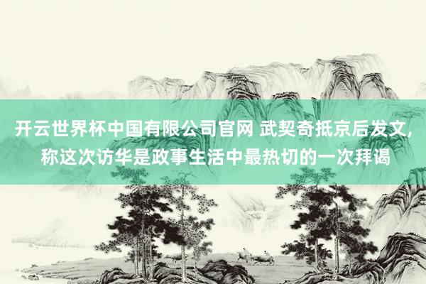 开云世界杯中国有限公司官网 武契奇抵京后发文, 称这次访华是政事生活中最热切的一次拜谒