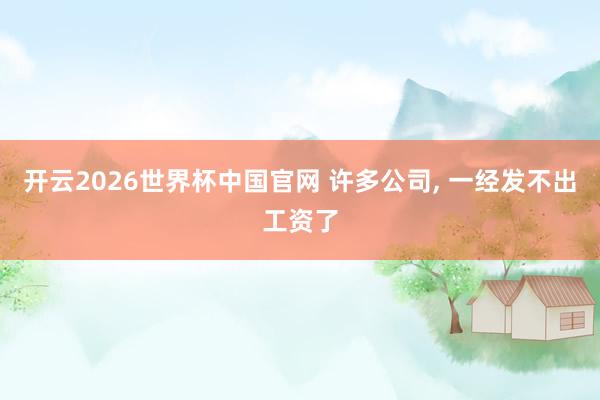 开云2026世界杯中国官网 许多公司， 一经发不出工资了