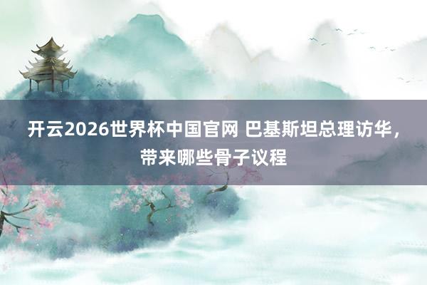 开云2026世界杯中国官网 巴基斯坦总理访华,带来哪些骨子议程