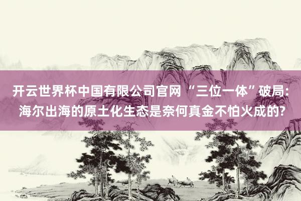 开云世界杯中国有限公司官网 “三位一体”破局: 海尔出海的原土化生态是奈何真金不怕火成的?