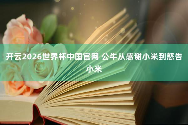 开云2026世界杯中国官网 公牛从感谢小米到怒告小米