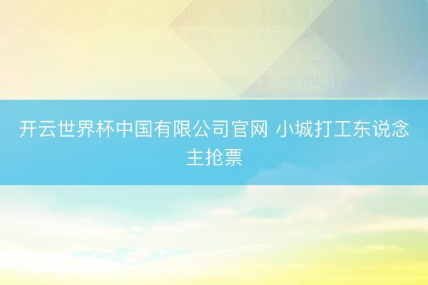开云世界杯中国有限公司官网 小城打工东说念主抢票